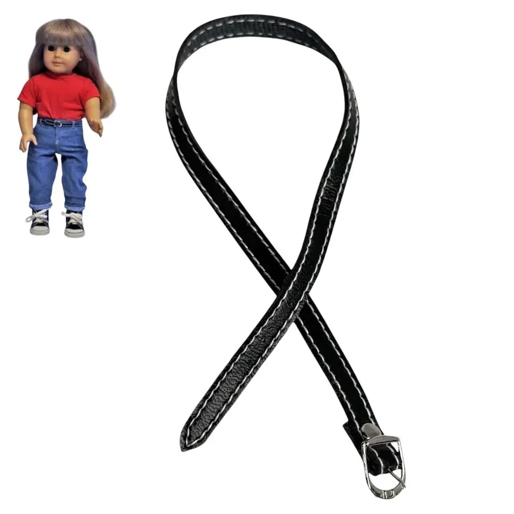 American Girl Doll Belt Blue Jean Basics I Accessory Black White Silver Buckle